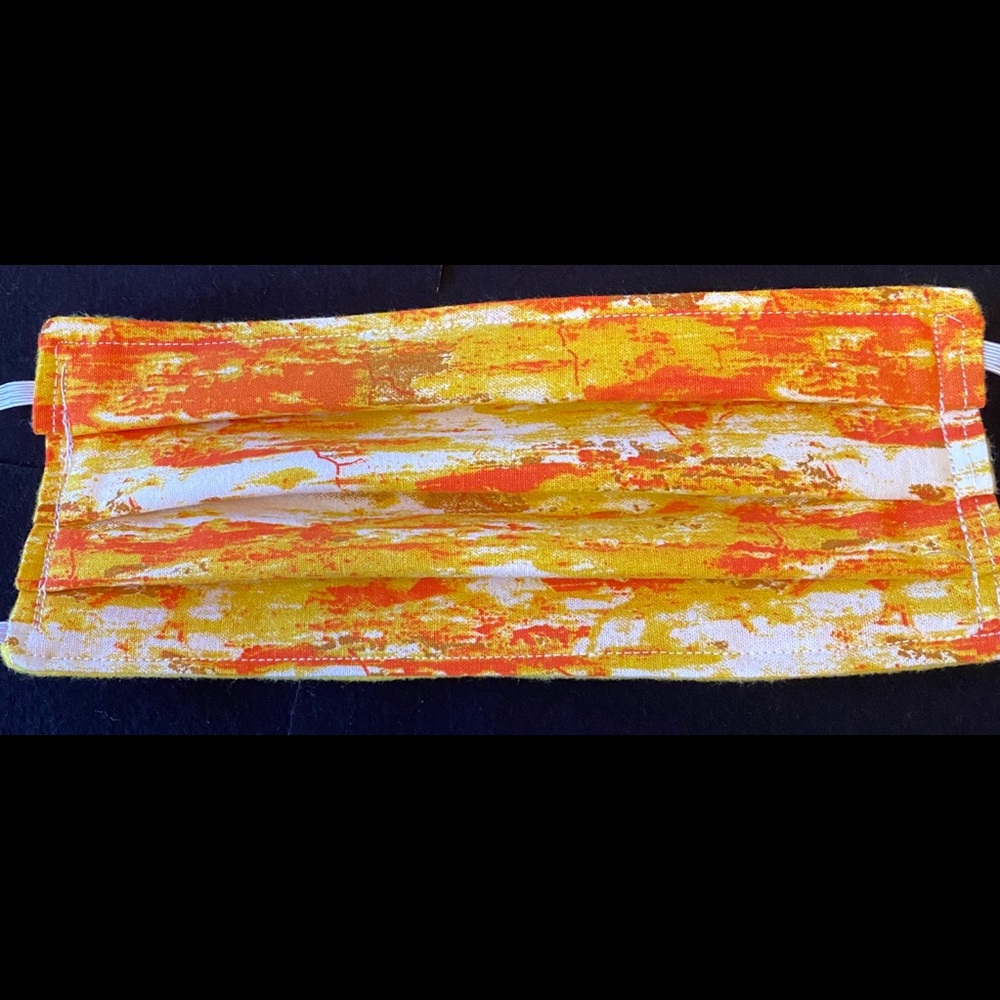 100% cotton bright orange white and yellow stripes